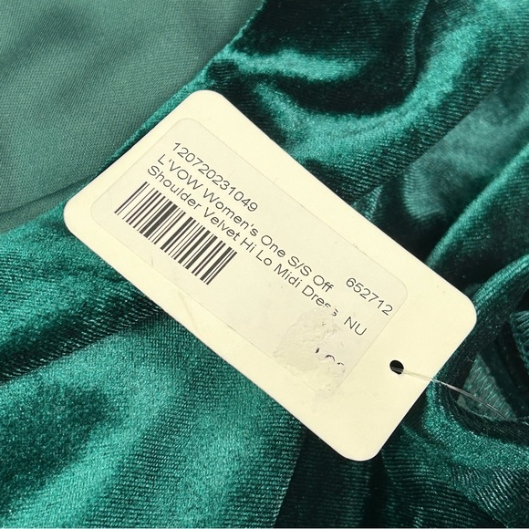 Velvet Asymmetric Maxi Dress M Stretch One Shoulder Hi Lo Formal Hoco Gala NWT - Picture 13 of 15